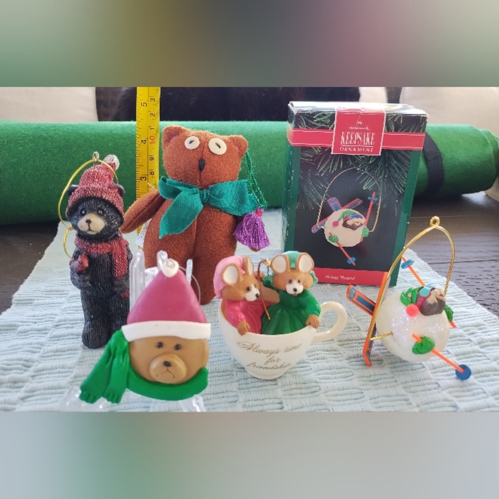 Asst'd Bear Christmas Ornaments (5 total)